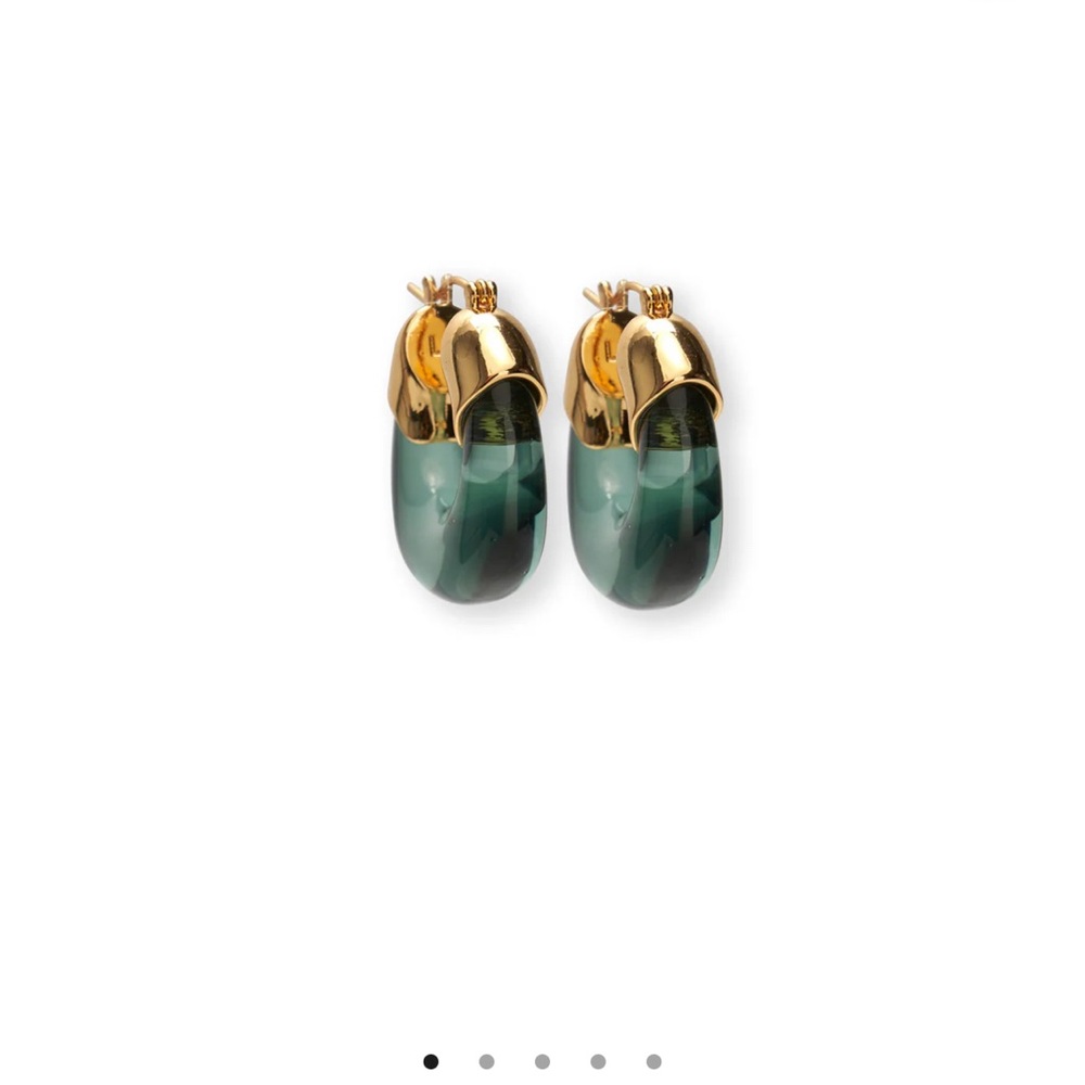 NWOT Lizzie Fortunato Organic Mini Hoops in Forest Green
